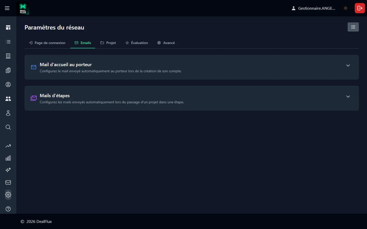 Aperçu DealFlux — Communication